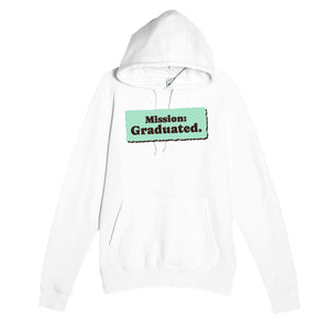 Mission: Graduated — cute white unisex hoodie
