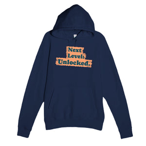 Next Level: Unlocked — cute navy unisex hoodie