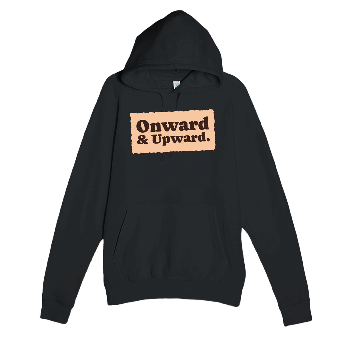 Onward & Upward — heartfelt black unisex hoodie