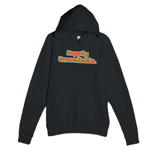 Happily Unavailable — funny black unisex hoodie