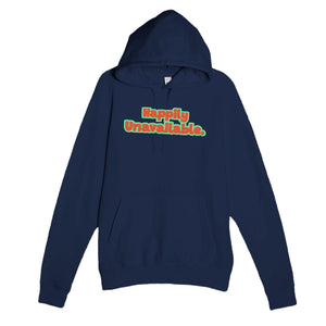 Happily Unavailable — funny navy unisex hoodie