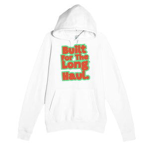 Built For The Long Haul — heartfelt white unisex hoodie