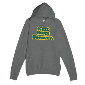 Next Stop: Forever — heartfelt graphite heather unisex hoodie