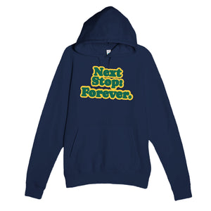 Next Stop: Forever — heartfelt navy unisex hoodie
