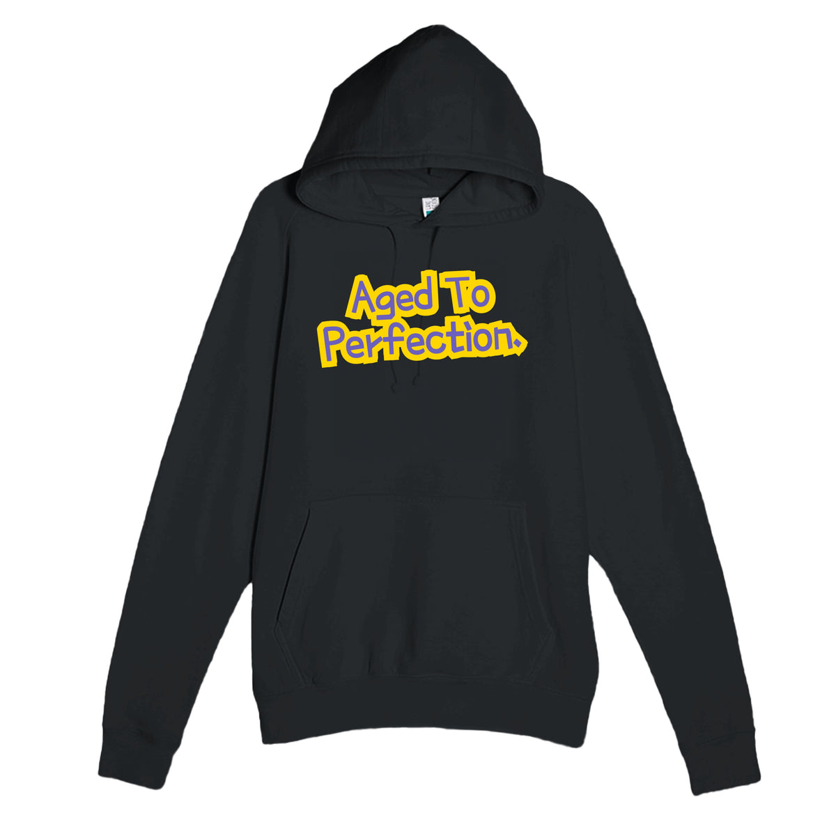 Aged To Perfection — funny black unisex hoodie