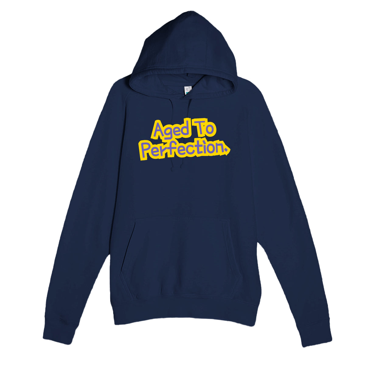 Aged To Perfection — funny navy unisex hoodie