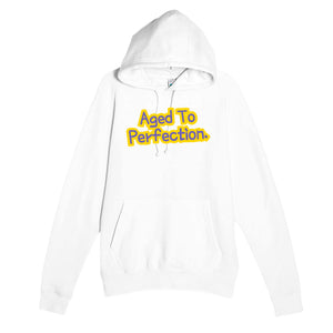 Aged To Perfection — funny white unisex hoodie
