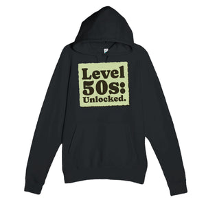 Level 50s: Unlocked — funny black unisex hoodie