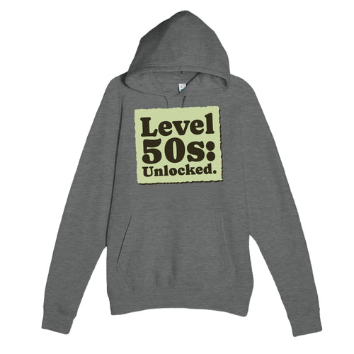 Level 50s: Unlocked — funny graphite heather unisex hoodie