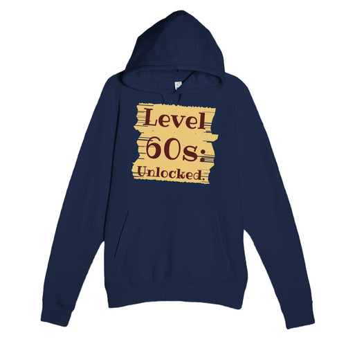Level 60s: Unlocked — funny navy unisex hoodie