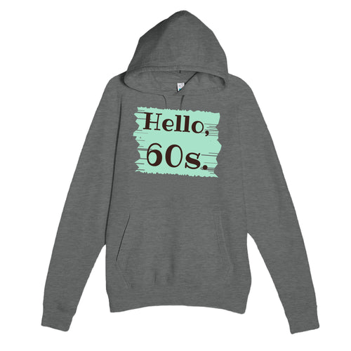 Hello, 60s — cute graphite heather unisex hoodie