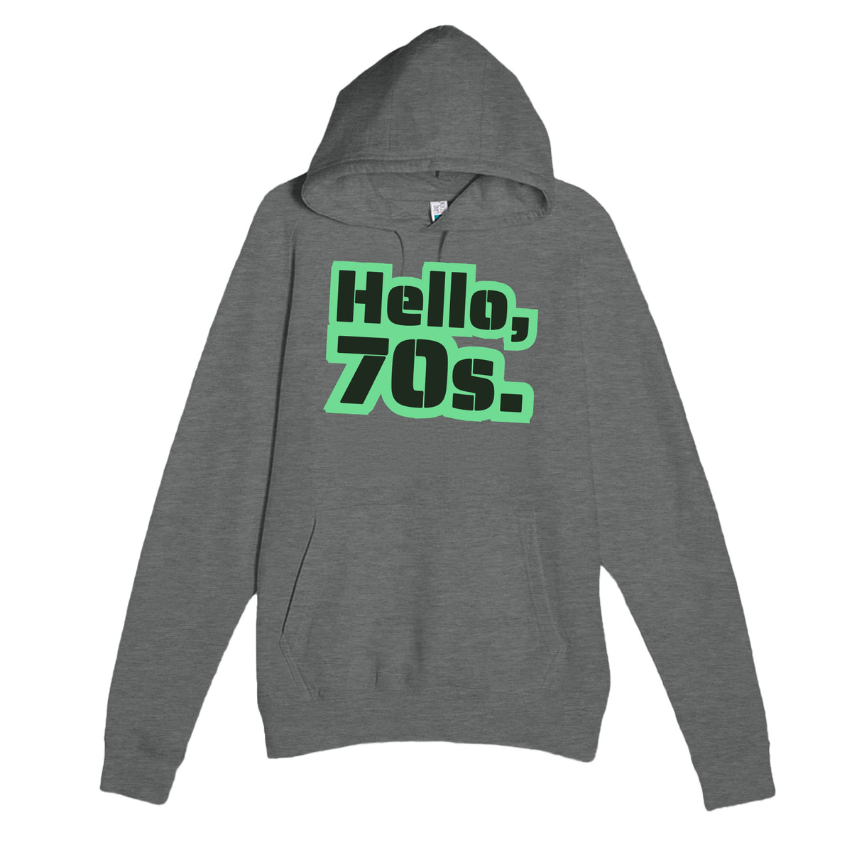 Hello, 70s — cute graphite heather unisex hoodie