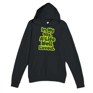 In My 90s. A Life Well Loved — heartfelt black unisex hoodie