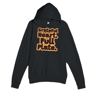 Grateful Heart. Full Plate — funny black unisex hoodie