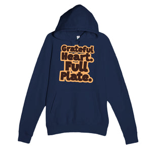 Grateful Heart. Full Plate — funny navy unisex hoodie