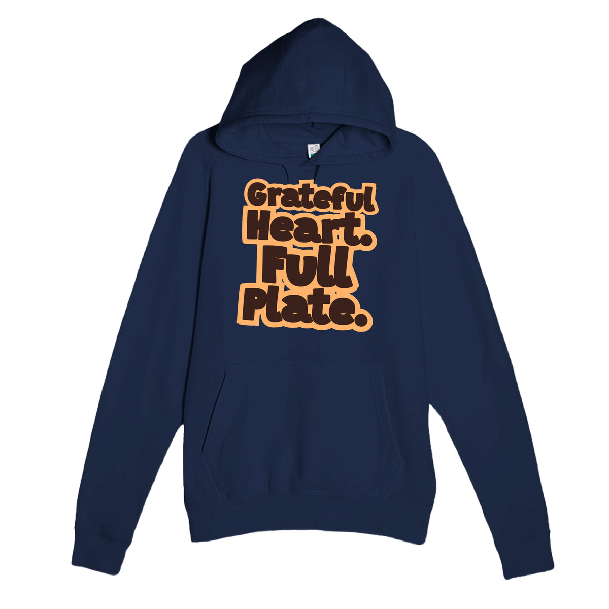 Grateful Heart. Full Plate — funny navy unisex hoodie