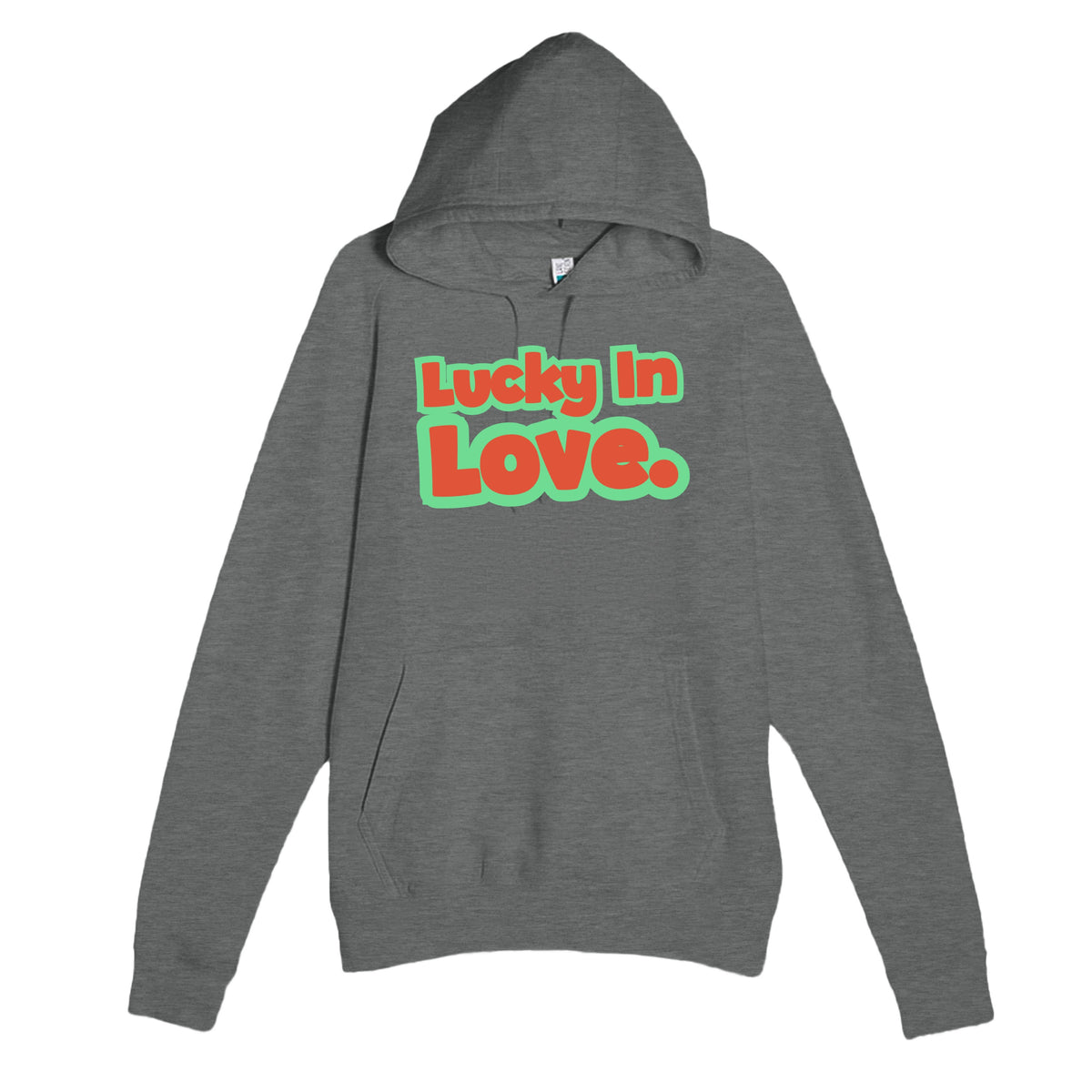 Lucky In Love — cute graphite heather unisex hoodie