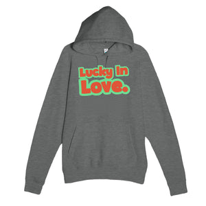 Lucky In Love — cute graphite heather unisex hoodie