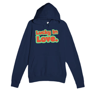 Lucky In Love — cute navy unisex hoodie
