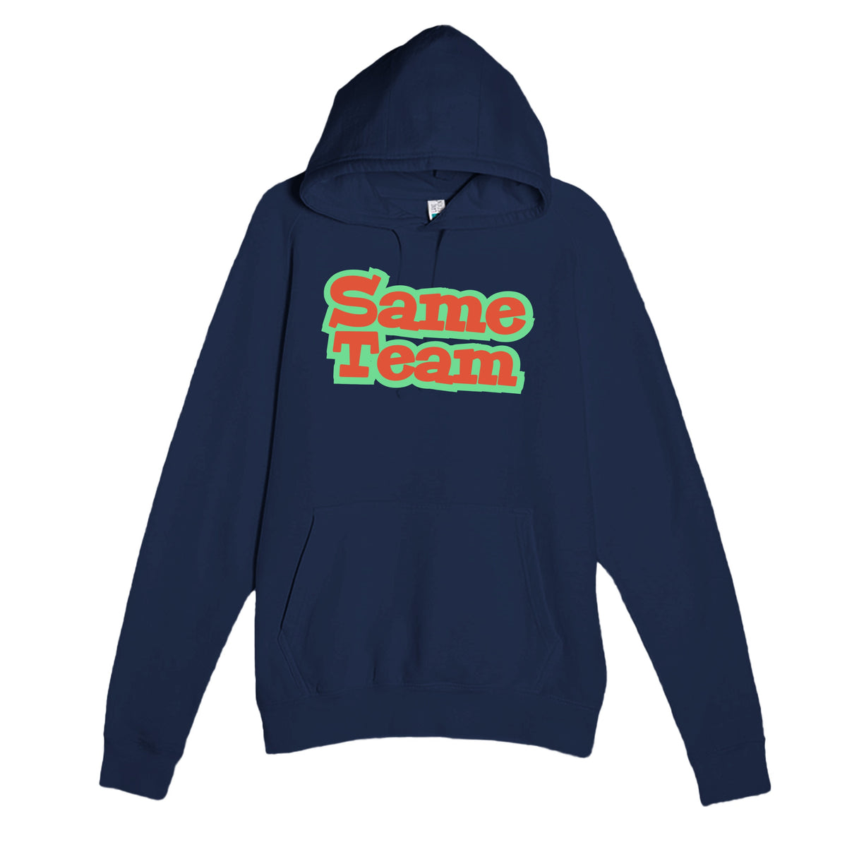 Same Team — heartfelt navy unisex hoodie