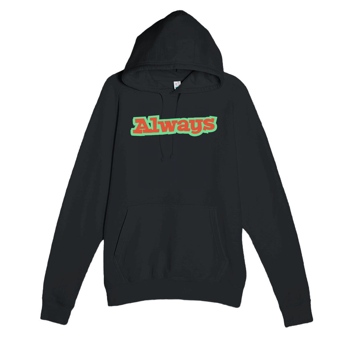 Always — heartfelt black unisex hoodie