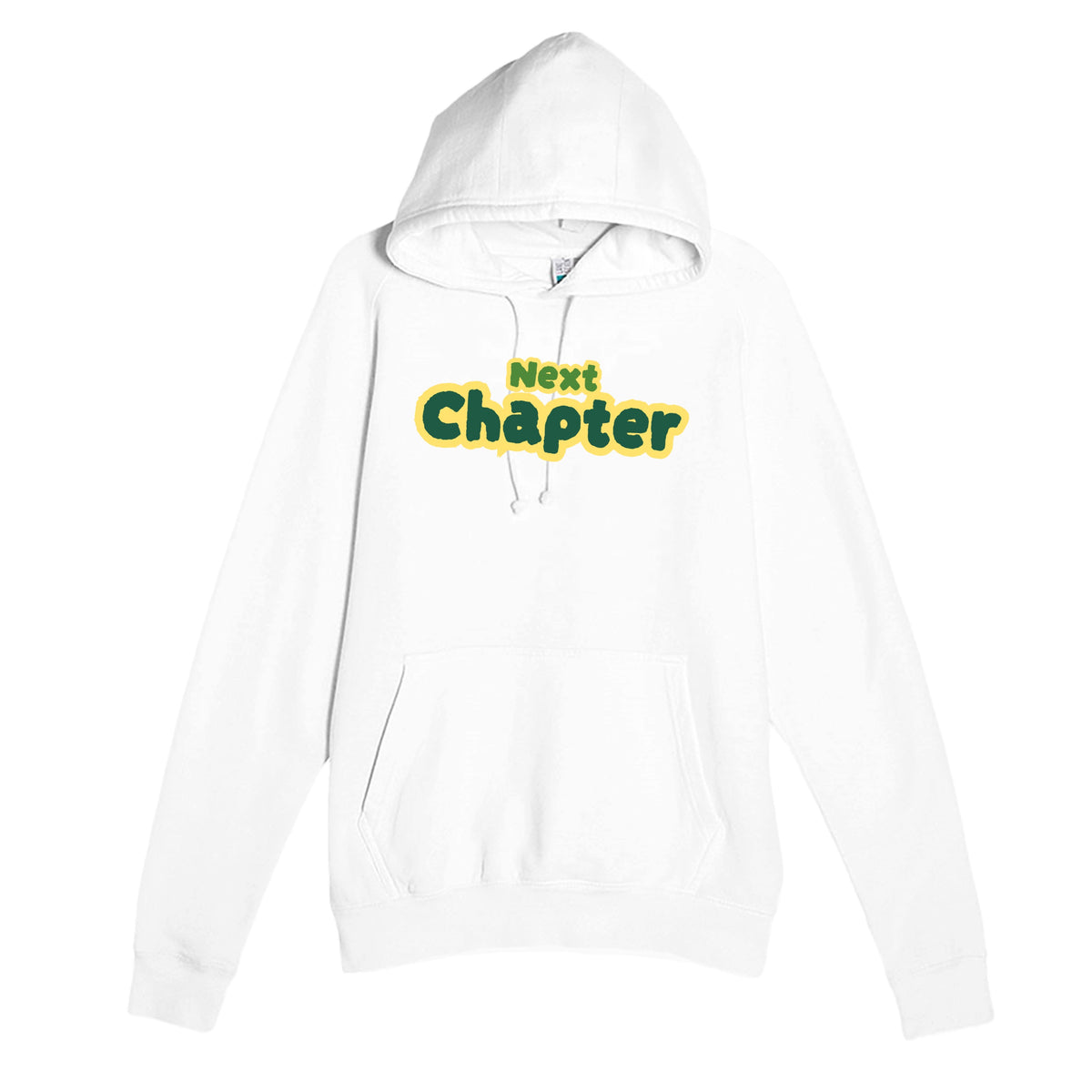 Next Chapter — heartfelt white unisex hoodie