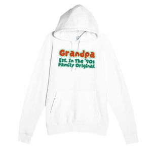Grandpa • Est. In The '70s • Family Original — cute white unisex hoodie