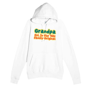 Grandpa • Est. In The '90s • Family Original — cute white unisex hoodie