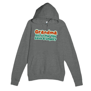 Grandma • Est. In The '70s • Love & Legacy — cute graphite heather unisex hoodie