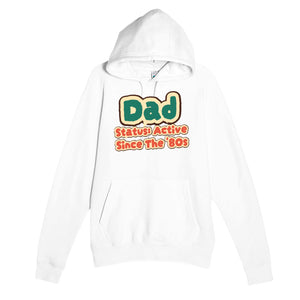 Dad Status: Active Since The '80s — cute white unisex hoodie