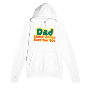 Dad Status: Active Since The '90s — cute white unisex hoodie