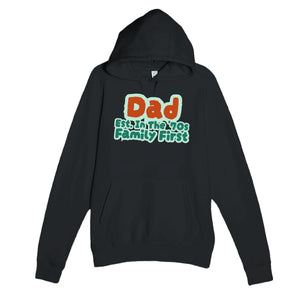 Dad • Est. In The '70s • Family First — cute black unisex hoodie