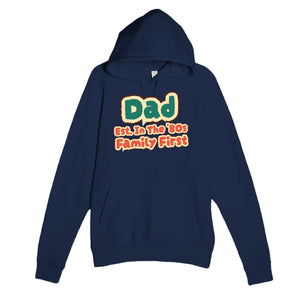 Dad • Est. In The '80s • Family First — cute navy unisex hoodie