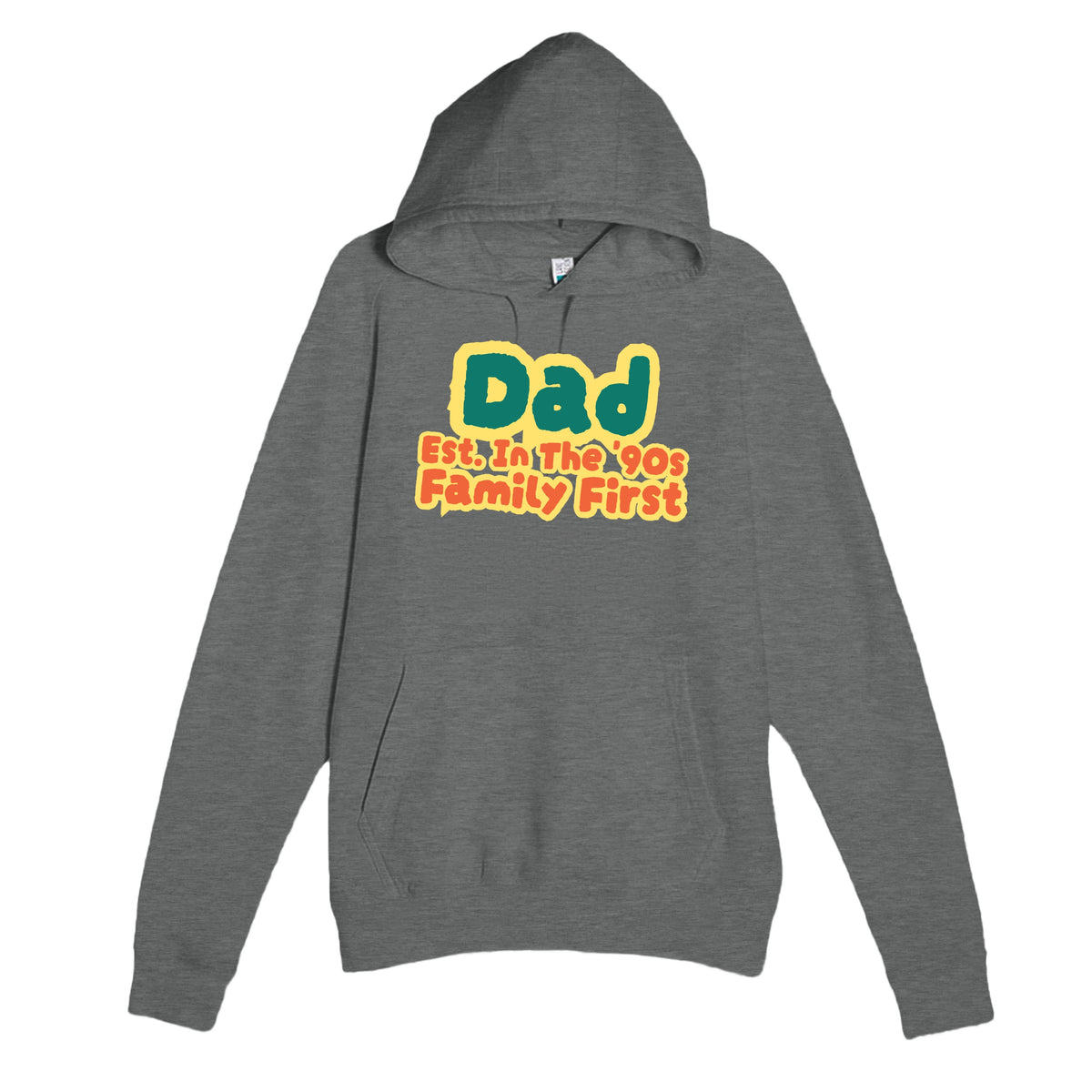 Dad • Est. In The '90s • Family First — cute graphite heather unisex hoodie
