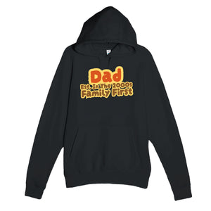 Dad • Est. In The 2000s • Family First — cute black unisex hoodie