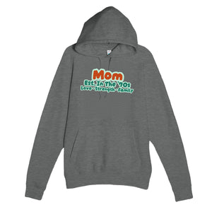 Mom • Est. In The '70s • Love • Strength • Family — cute graphite heather unisex hoodie