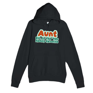 Aunt • Est. In The '70s • Family Favorite — cute black unisex hoodie