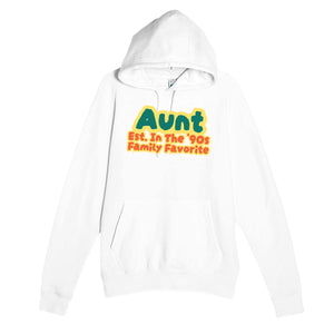Aunt • Est. In The '90s • Family Favorite — cute white unisex hoodie