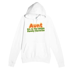 Aunt • Est. In The 2020s • Family Favorite — cute white unisex hoodie