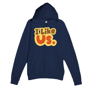 I Like Us — cute navy unisex hoodie