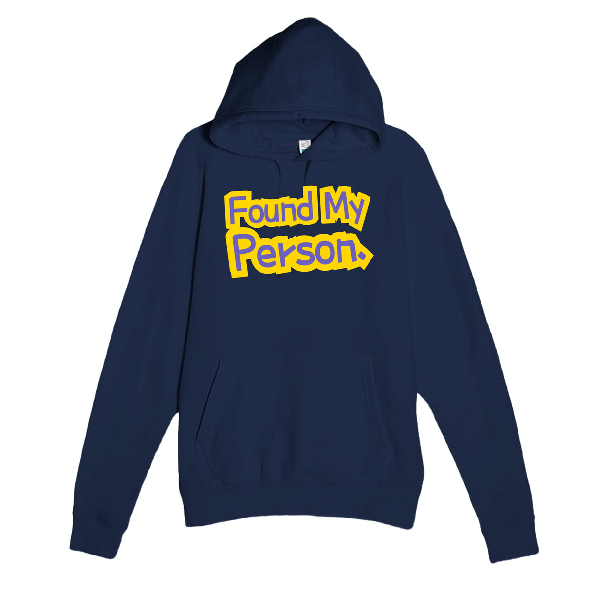 Found My Person — heartfelt navy unisex hoodie