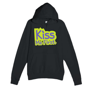 Kiss Me First — funny black unisex hoodie