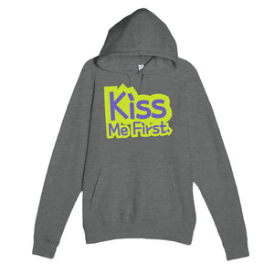 Kiss Me First — funny graphite heather unisex hoodie