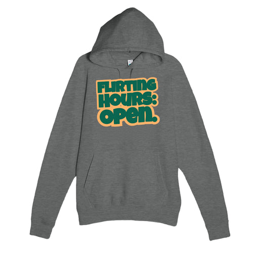 Flirting Hours: Open — funny graphite heather unisex hoodie