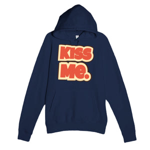 Kiss Me — cute navy unisex hoodie