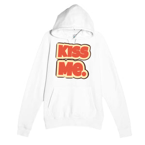 Kiss Me — cute white unisex hoodie