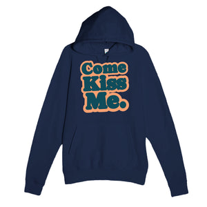 Come Kiss Me — cute navy unisex hoodie