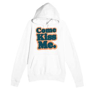 Come Kiss Me — cute white unisex hoodie