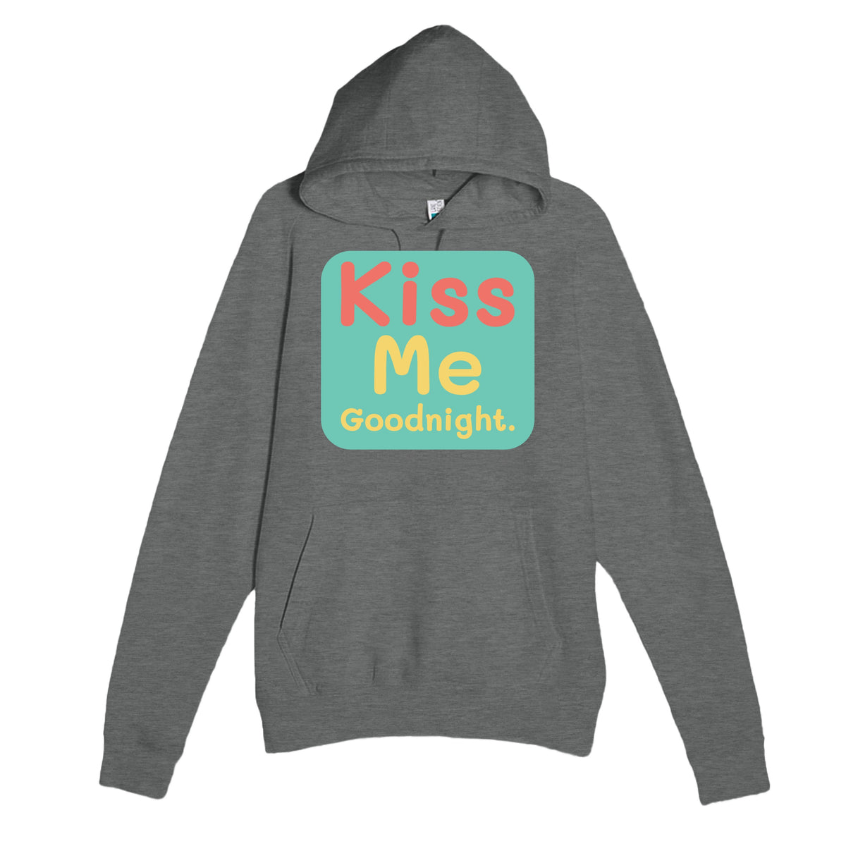 Kiss Me Goodnight — cute graphite heather unisex hoodie
