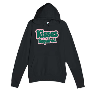 Kisses Required — cute black unisex hoodie